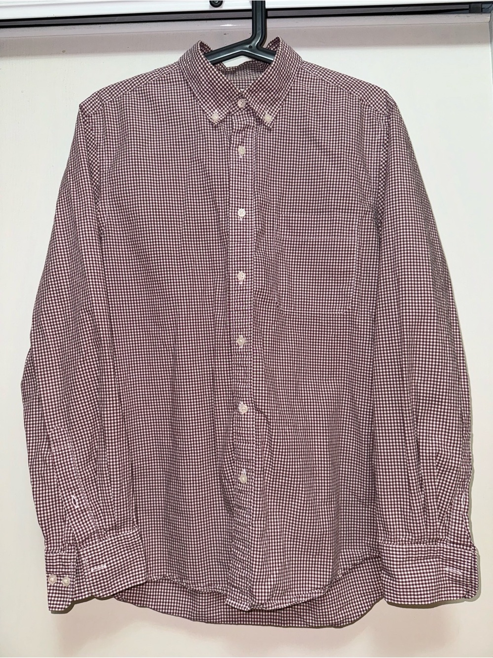Uniqlo Brown & White Checkered Long Sleeve Shirt - S